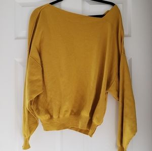 Free People Asymmetrical Yellow Sweater